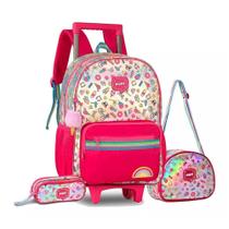 Kit Mochila Car + Lancheira + Estojo Happy Holográfico Clio Kit Mochila Car + Lancheira + Estojo Happy Holográfico Clio