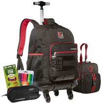 Kit Mochila Carrinho 360 Flamengo Licenciada Volta as Aulas