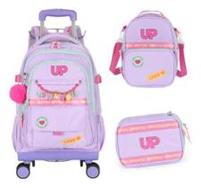 Kit Mochila Carrinho 360 Haste Dupla Up4You Porta Notebook