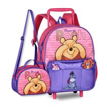Kit Mochila Carrinho com Lancheira Termica Escolar Ursinho Pooh Kit Mochila Carrinho com Lancheira Termica Escolar Ursinho Pooh