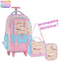 Kit Mochila Carrinho Com Pins Removíveis E Bichinho Acompanhante Com Lancheira E Estojo Box Kit Mochila Carrinho Com Pins Removíveis E Bichinho Acompanhante Com Lancheira E Estojo Box