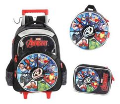 Kit Mochila Carrinho E Alça Costas Avengers Marvel