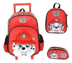 Kit Mochila Carrinho Em Pelúcia 3D Patrulha Canina - Luxcel