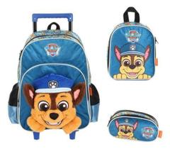 Kit Mochila Carrinho Em Pelúcia 3D Patrulha Canina - Luxcel