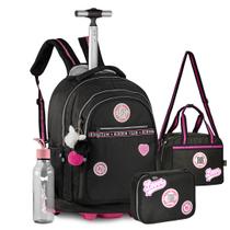 Kit Mochila Carrinho Estojo Box Lancheira RB Rebecca Bonbon Oficial Colegial Meninas Lançamento