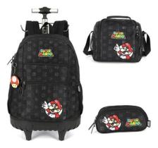 Kit Mochila Carrinho Estojo E Lancheira Super Mario - Luxcel Kit Mochila Carrinho Estojo E Lancheira Super Mario - Luxcel