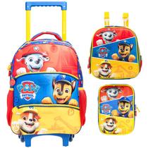 Kit mochila carrinho infantil 2 em 1 16 , lancheira térmica 2 em 1 e estojo escolar box Patrulha Canina SE Nickelodeon Xeryus