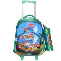 Kit mochila carrinho infantil 2 em 1, lancheira térmica e estojo escolar Pixel Cubic World Kit mochila carrinho infantil 2 em 1, lancheira térmica e estojo escolar Pixel Cubic World