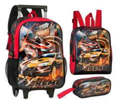Kit mochila carrinho infantil carro fast machine Kit mochila carrinho infantil carro fast machine