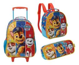 Kit Mochila Carrinho Lancheira Estojo Patrulha Canina 13440 Kit Mochila Carrinho Lancheira Estojo Patrulha Canina 13440