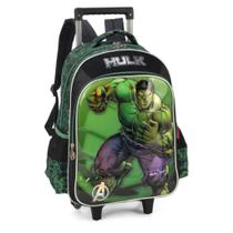 Kit Mochila Carrinho + Lancheira Incrivel Hulk Holográfica - Ref IC39596AG-PT