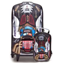 Kit Mochila Carrinho + Lancheira Infantil Carro de Policia - Police Interceptor 3D - Ref 2704M15