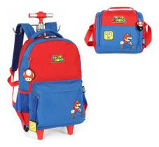 Kit Mochila Carrinho Lancheira Original Super Mario