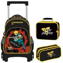 Kit mochila carrinho, lancheira térmica e estojo Yoki Senshi 16" Kit mochila carrinho, lancheira térmica e estojo Yoki Senshi 16"