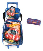 Kit Mochila Carrinho Meninos Lancheira Estojo Hot Wheels Kit Mochila Carrinho Meninos Lancheira Estojo Hot Wheels