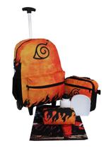 Kit Mochila Carrinho Naruto Aldeia Da Folha Infantil Juvenil