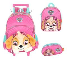 Kit Mochila Carrinho Pelúcia 3D Patrulha Canina - Luxcel