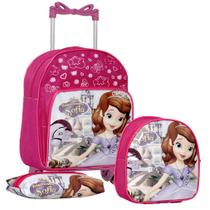 Kit Mochila Carrinho Princesa Sofia C/ Estojo Criança 4 Anos Kit Mochila Carrinho Princesa Sofia C/ Estojo Criança 4 Anos