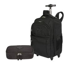 Kit Mochila Carrinho Rolling 4 Rodas Grande e Estojo Sestini