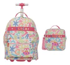 Kit Mochila Carrinho Tubo E Lancheira Lilica Ripil Florescer Rosa Florido Kit Mochila Carrinho Tubo E Lancheira Lilica Ripil Florescer Rosa Florido