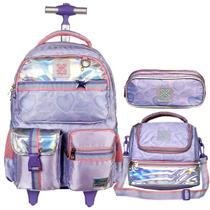 Kit Mochila Carrinho Utility Holográfico Lancheira Estojo Kit Mochila Carrinho Utility Holográfico Lancheira Estojo