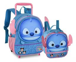 Kit Mochila Carro 13 E Lancheira 9 Stitch Tsum Tsum 2025