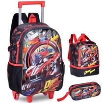 Kit Mochila Carro Fast Machine Escolar Rodinha Tam G 2 em 1 Kit Mochila Carro Fast Machine Escolar Rodinha Tam G 2 em 1