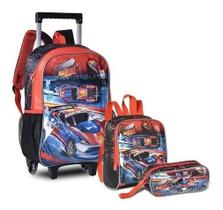 Kit Mochila Carro Infantil Fast Machine Rodinhas Lanc Estojo Kit Mochila Carro Infantil Fast Machine Rodinhas Lanc Estojo