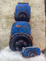 Kit Mochila Carro Super Machine Hot Rodinhas Tam G Infantil - Nova Rio