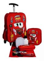 Kit Mochila Carros 3d 5005 Infantil Rodinhas Escolar Top