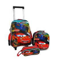 Kit Mochila Carros Infantil Escolar Rodinhas Estojo Dl21 Kit Mochila Carros Infantil Escolar Rodinhas Estojo Dl21