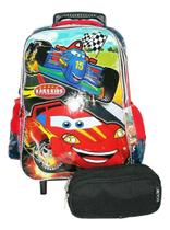 Kit Mochila Carros Infantil Escolar Rodinhas Estojo Dl21