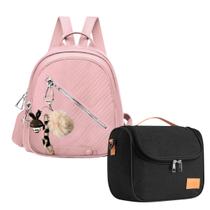 Kit Mochila Casual Bolsa Térmica Feminina Trabalho Faculdade Pequena Marmita Academia Passeio Viagem Faculdade Moda