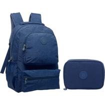 Kit Mochila Casual e Estojo Crinkle 17,5" Yins YS41053 Kit Mochila Casual e Estojo Crinkle 17,5" Yins YS41053