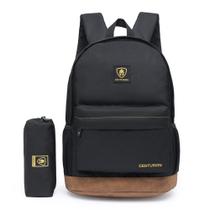 Kit Mochila Centurion com Estojo Escolar Masculina Feminina Reforçada Grande Perfeita para o Dia a Dia Trabalho e Viagem.