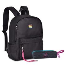 Kit Mochila Chase de Costas Your Dreams C/ Estojo Preto Vibes Only Escolar - Clio