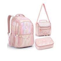Kit mochila color up holografica wave escolar 2026 juvenil lancheira termica e estojo