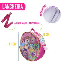 Kit Mochila Colorida Infantil + Lancheira + Estojo P/ Criança Feminina Menina Juvenil C/ Rodinhas Escolar Personagem Resistente