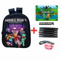 Kit Mochila Com 7 Itens Inspirados No Mais Famoso Minecraft Kit Mochila Com 7 Itens Inspirados No Mais Famoso Minecraft