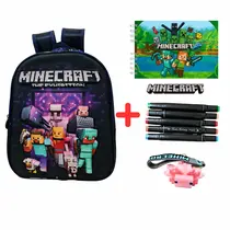 Kit Mochila Com 7 Itens Inspirados No Mais Famoso Minecraft