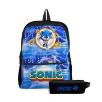 Kit Mochila com Bolso e Estojo Escola Infantil Sonic Menino Kit Mochila com Bolso e Estojo Escola Infantil Sonic Menino