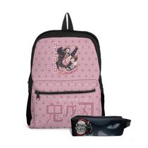 Kit Mochila com Bolso e Estojo Escolar Demon Slayer Menina e Menino Kit Mochila com Bolso e Estojo Escolar Demon Slayer Menina e Menino