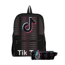 Kit Mochila com Bolso e Estojo Escolar Infantil TikTok Menina e Menino Kit Mochila com Bolso e Estojo Escolar Infantil TikTok Menina e Menino