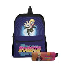 Kit Mochila com Bolso e Estojo Infantil Menino Boruto Kit Mochila com Bolso e Estojo Infantil Menino Boruto