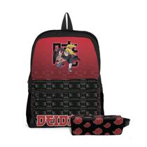 Kit Mochila com Bolso e Estojo Infantil Naruto Menina e Menino
