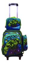 Kit Mochila Com Carrinho Huck Avengers Lancheira Estojo Kit Mochila Com Carrinho Huck Avengers Lancheira Estojo