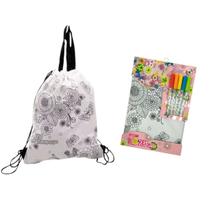 Kit Mochila Com Cinco Canetinhas Coloridas Pinte Como Quiser