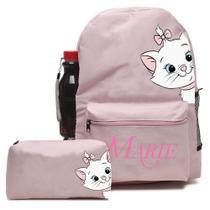 Kit Mochila com Estojo da Gatinha Marie Estampas Exclusivas Escolar