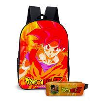 Kit Mochila com Estojo Escolar Avulsa Anime do Menino Dragon Ball