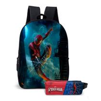 Kit Mochila com Estojo Escolar Infantil do Homem-Aranha Menino